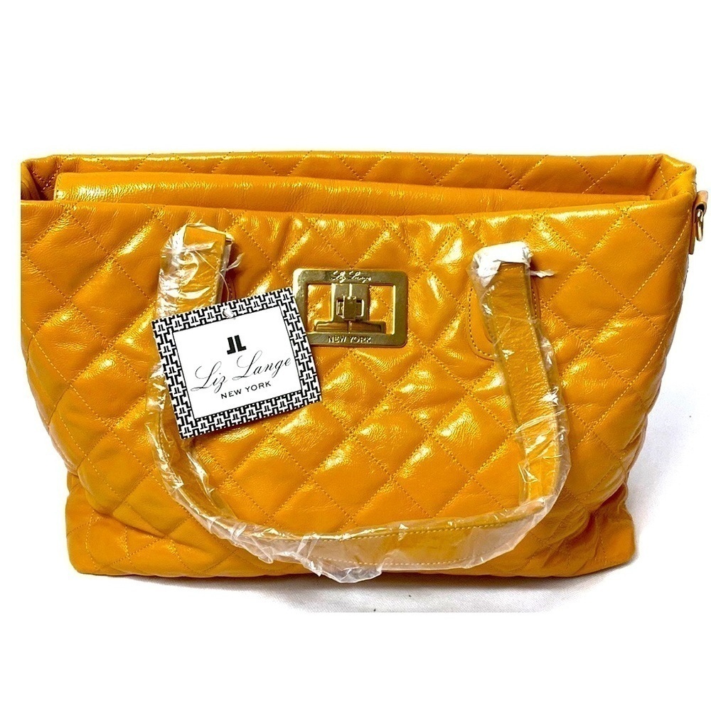 Liz Lange orange quilted diaper baby bag NWT